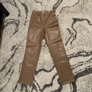 Aritzia Melina Pants – High Rise, Straight Leg (Vegan Leather)